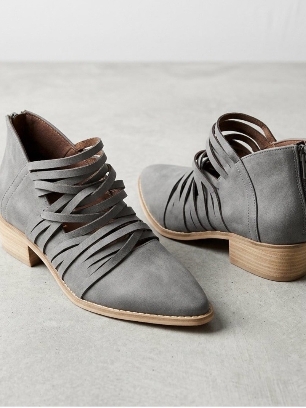 Mi.iM Blue-Gray FreeSoul Shredded Bootie - Size 5.5